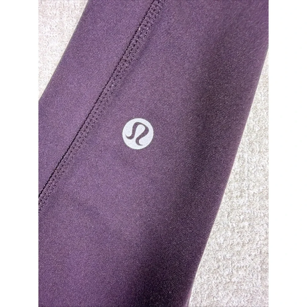 Lululemon Women's Leggings Size 4 Burgandy with Pockets High Rise Ankle - Picture 2 of 16